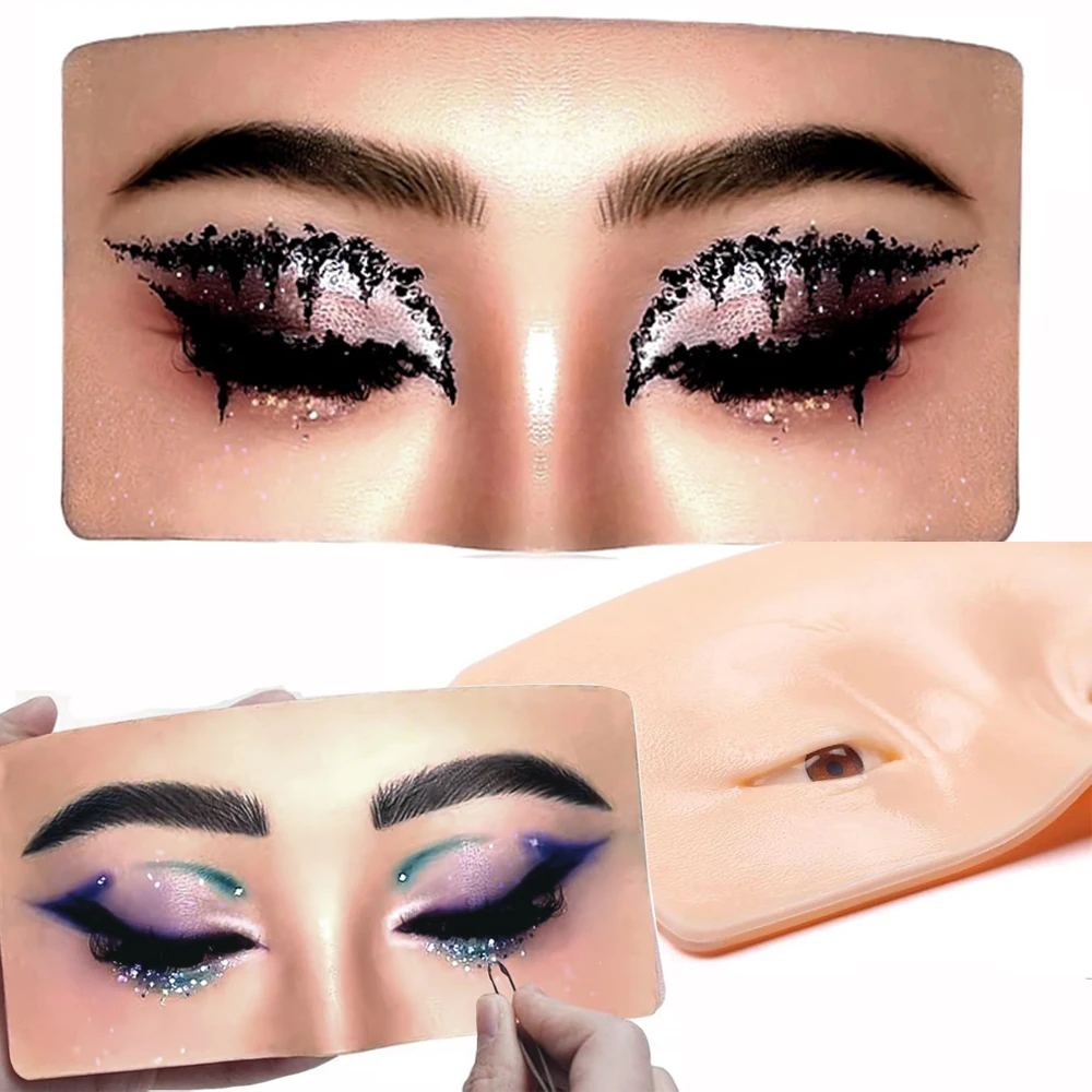 

1p Makeup Practice Board Eyebrow Tattoo Practice Skin Eye Face Training Silicone Practice Pad for Makeup Beauty Academy Cosmetic