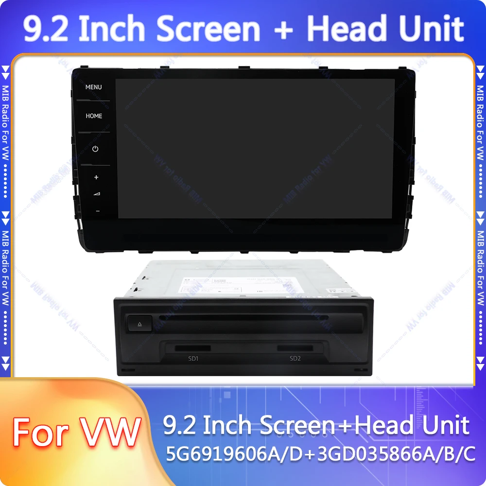 

9.2 inch LCD Full Screen 5G6919606A Android Auto Carplay Radio Headunit 3GD035866A SD1 SD2 for VW Golf 7 B8 Main Unit Euro Map