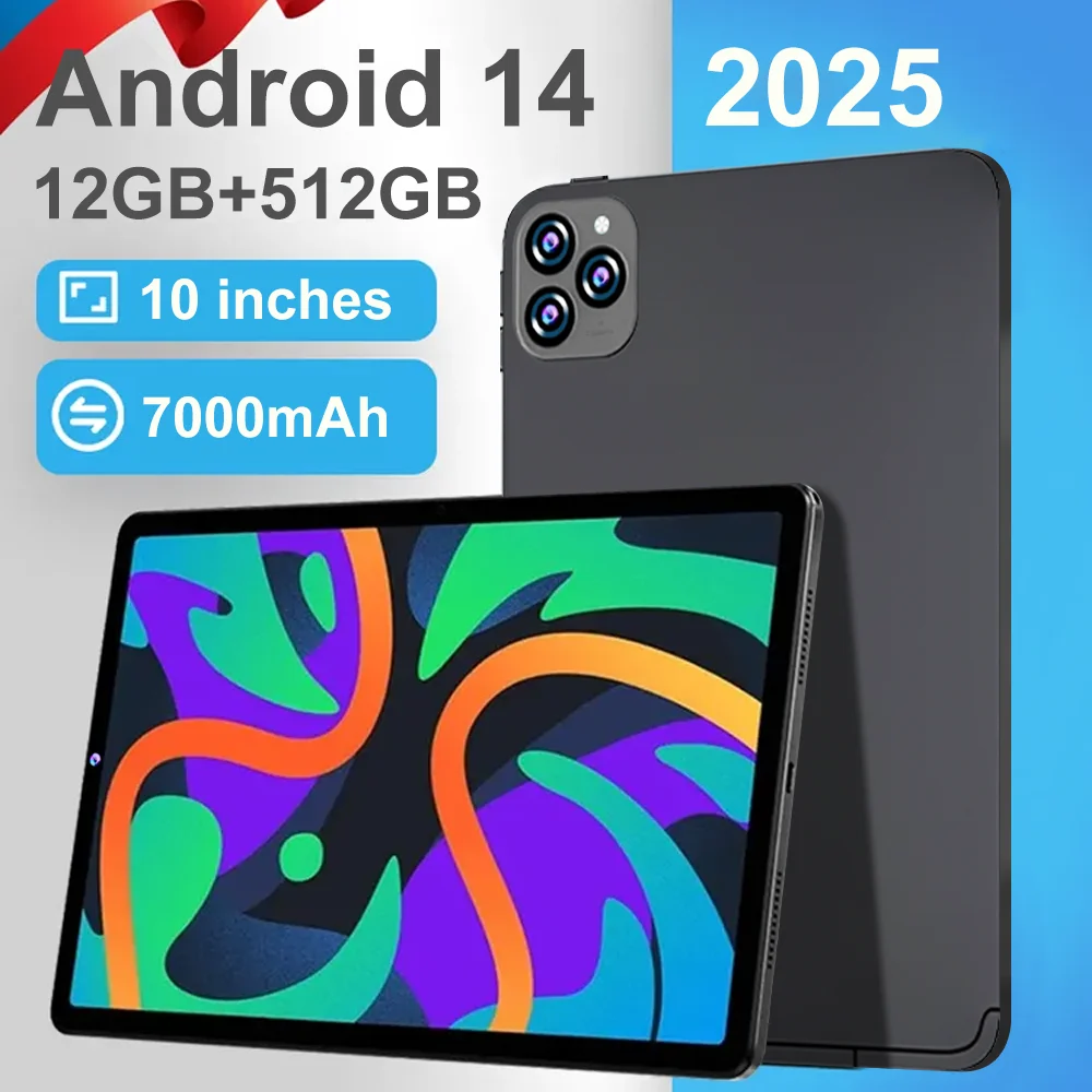 

Pad18 5G SIM 10.1'' Tablet PC 5G WiFi 12GB+512GB Octa-Core 6000mAh HD Display Google Play Dual Camera Bluetooth Android Type-C