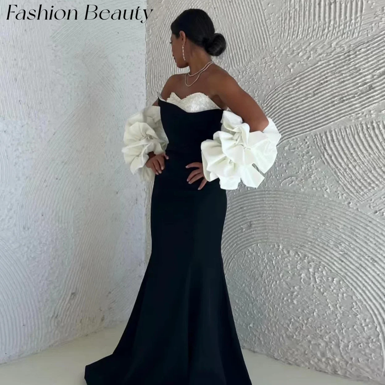 Fashion Beauty Black Evening Dresses Sweetheart Beading Mermaid Elegant Formal Occasion Dress For Women 2024 vestidos de fiesta