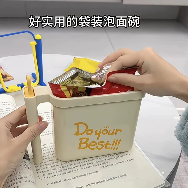 Lazy No Wash Instant Noodle Bowl Food Grade Material Direct-use Instant Noodle Bowl High-temperature Resistant Noodle Bowl Fork