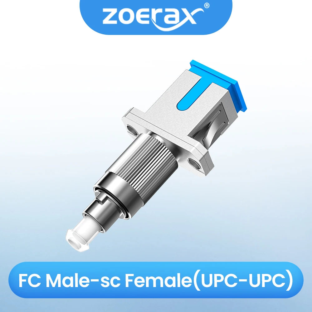 

ZOERAX FC Male to SC Female UPC Fiber Flange Connector Singlemode Adapter for Red Light Pen Optical Power Meter Pigtail FTTH
