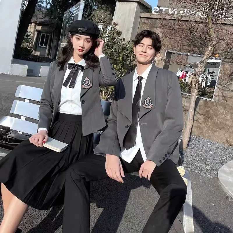 Couple's Clothing Autumn Clothing JK Uniform Junior High School Student Class Clothes Korean Style British College Style Suit Sc