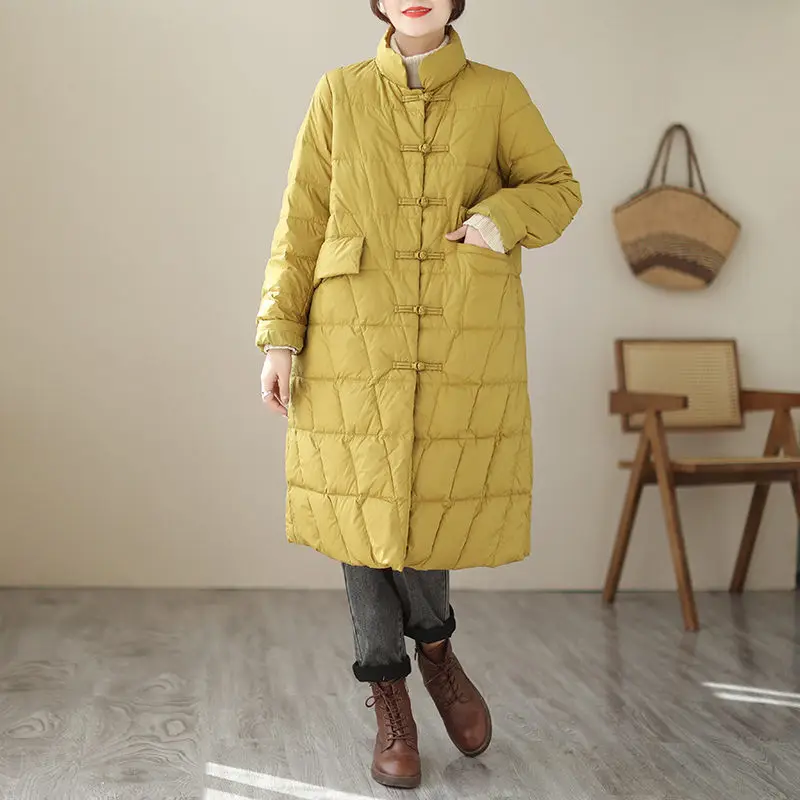 

Winter Women's Jacket Thickened Warm Casual Ffashion Stand Collar Loose Retro Large Size Padded Cotton Coat Outerwear Z3810