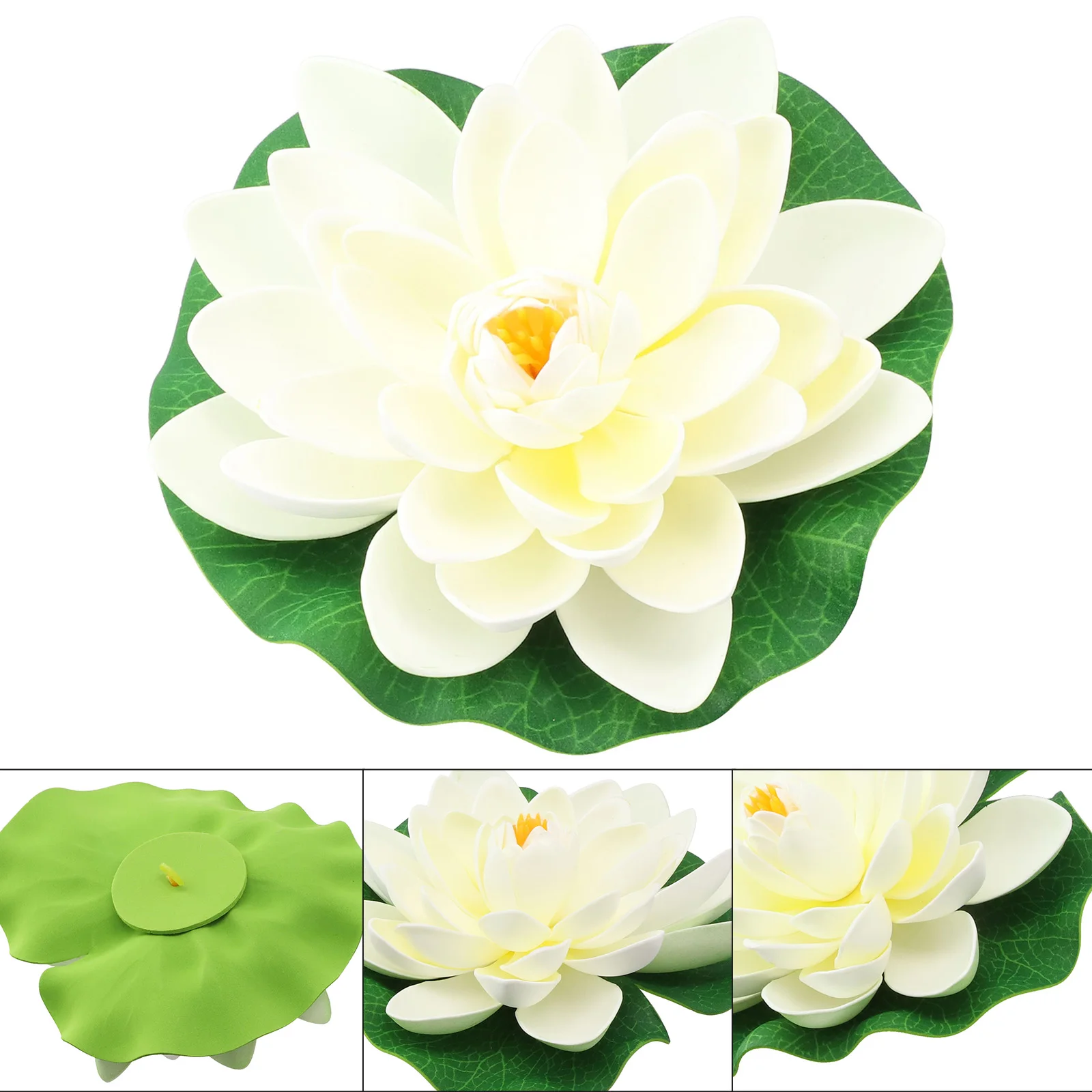 AAAAAA18cmArtificialFloating Water Lily Lotus Leaf Flower Pond Aquarium Decoration Landscape Garden Pond Decor