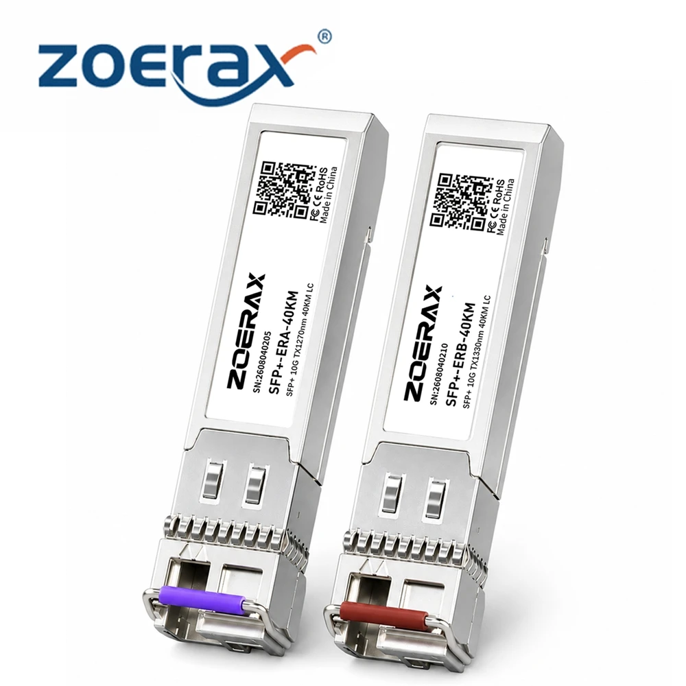 ZoeRax SFP+ Module 10G BIDI Singlemode Simplex LC 1270/1330nm Up to 40km Plug and Play Support DDM Hot‑swapping for Cisco others