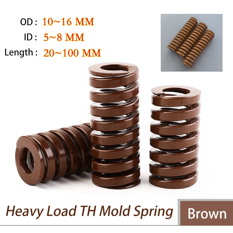 Brown OD10~16mm ID5~8mm Length20~100mm Heavy Load TB Die Mold Springs Spiral Stamping Compression Spring Spring Steel Die Spring