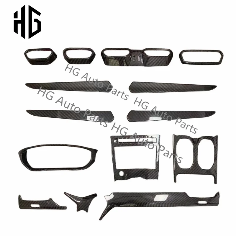 

For Lamborghini URUS 2018-2021 Car Interior Center Console Trim Kit Dry Carbon Fiber Sticker Accessories