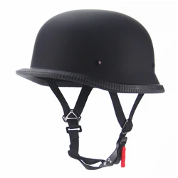 1X M/L/XL/XXL Vintage Motorcycle Cruiser Helmet Half Face German Helmet Motorcycle Helmet Bright Black DOT Certification