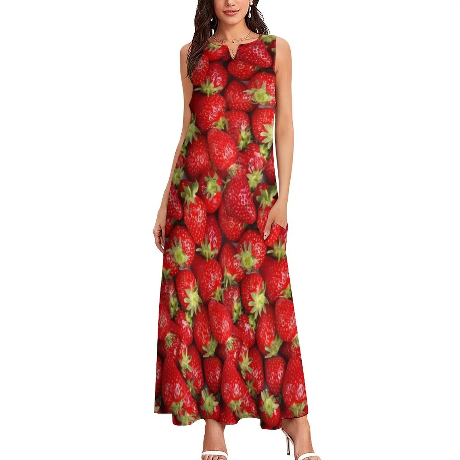 Strawberries Long Dress dresses for womens summer dress daily Dress for pregnant women for woman