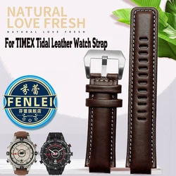 24*16mm Bracelet For TIMEX Tide T2N739/T2N720/T2N721 series High-quality Leather Watch strap cowhide Men’s Watchband accessories