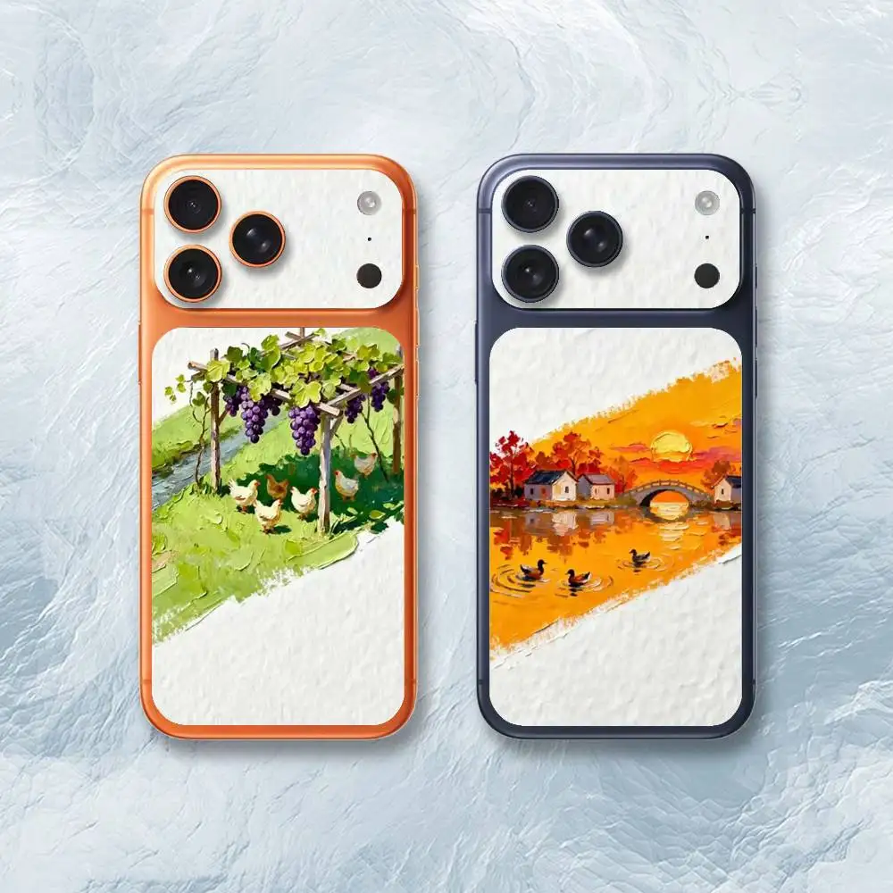 

Impasto Country Art Sticker Film Cover for iPhone 17 Pro Max