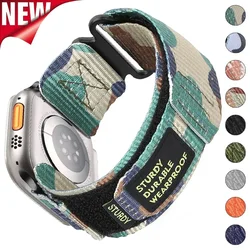 Nylon Strap for Apple Watch Band Ultra 2 49mm S10 46mm 42mm 45mm 44mm 41mm 40mm Sports Bracelet for Iwatch Series 9 8 7 6 SE 5 4