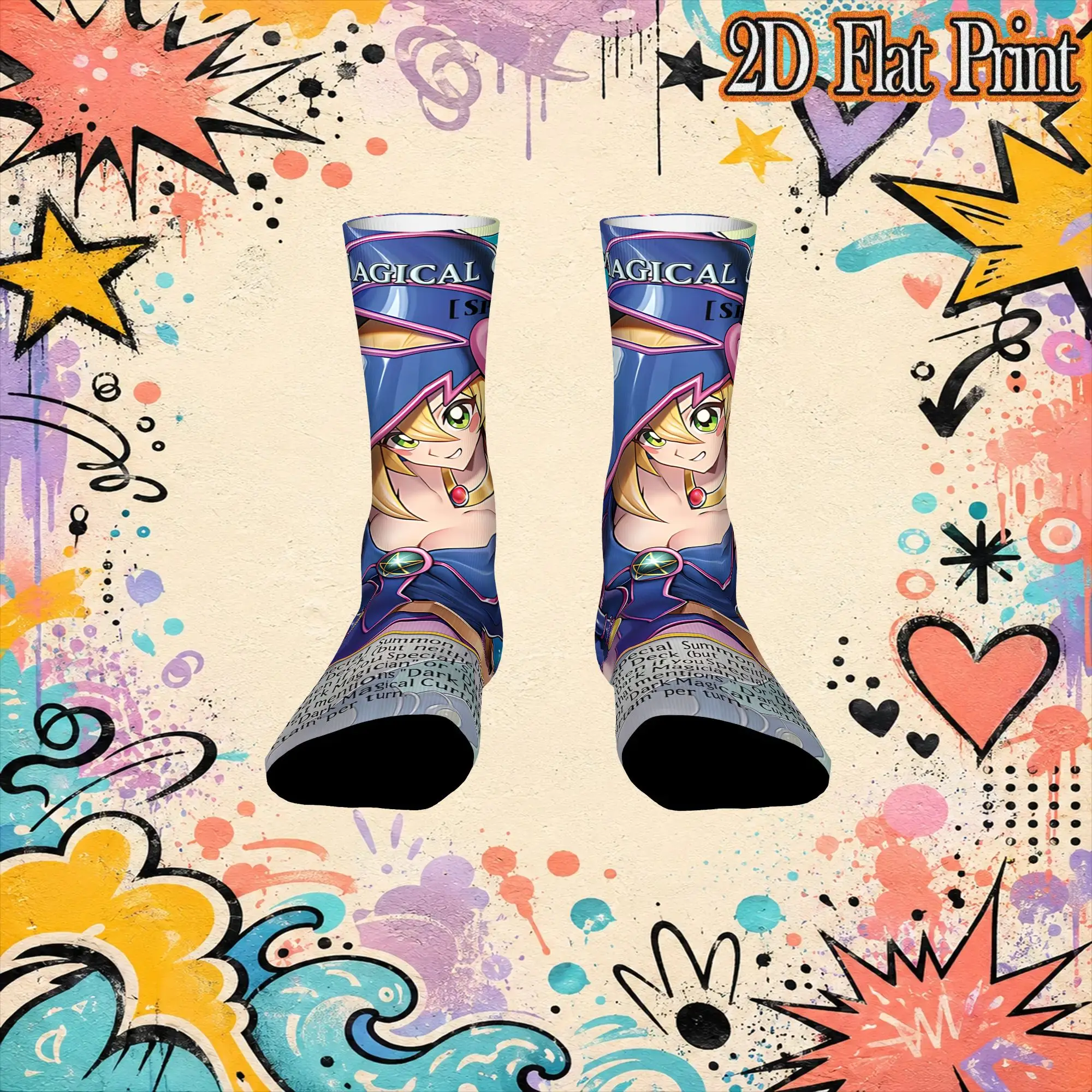 Autumn Winter Vintage YU GI OH Card Meme Crazy Men's compression Socks Unisex  Funny Crew Sock