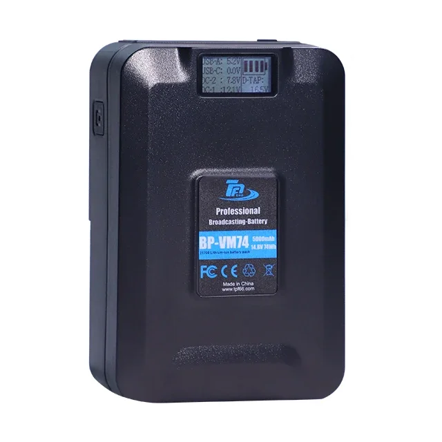 14.8 Volts Lithium Ion Batteries 74W 5000mah Capacity V Mount V Lock Battery For Video Camera