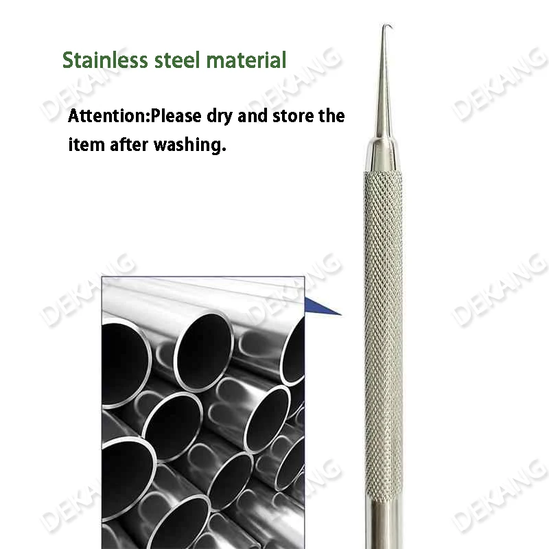 إبرة حب الشباب ذات الخطاف المنحني، إبرة كيرين هوك للرؤوس السوداء، قطف حب الشباب، المسام المغلقة، حبيبات الدهون، إبرة متخصصة
