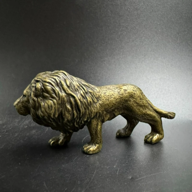 

Retro Pure Jungle Lion Creative Home Metal Animal Model Ornaments Home Garden Office Desktop Decoration Crafts