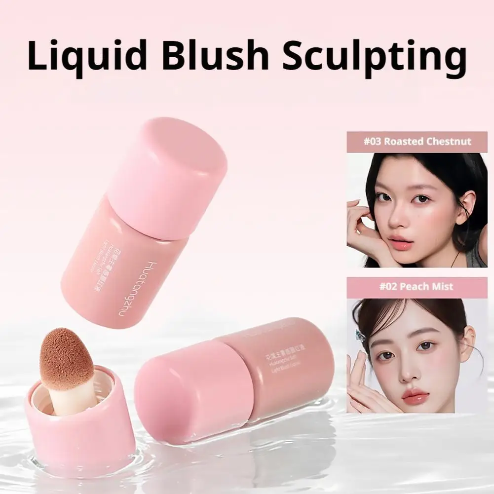 Soft Mist Liquid Blush Stick Long Lasting Natural Matte Finish Cheek Tint Rouge With Sponge Tip Applicator Cosmetic