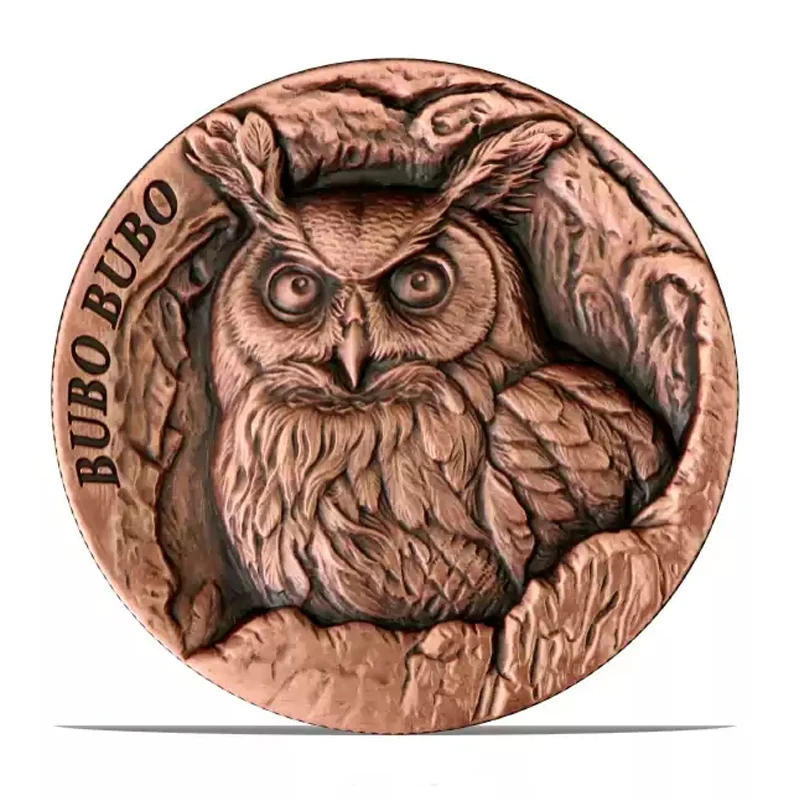 2024 Samoan Owl Copper/Silver Coin 25 Cents/2 Dollar UNC 40*40mm