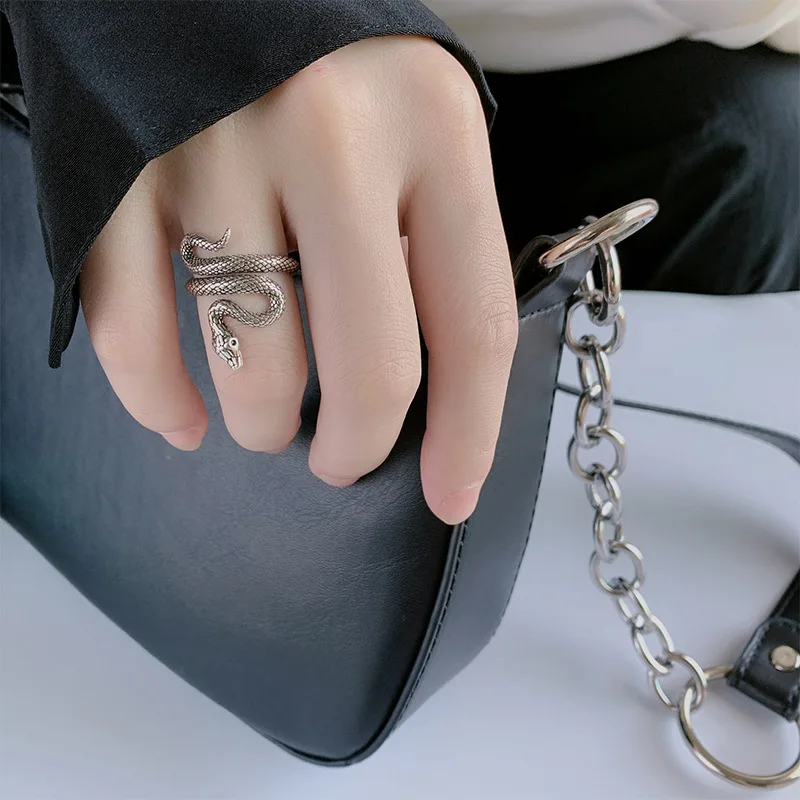 Women's 925 Sterling Silver Adjustable Snake Engagement Ring