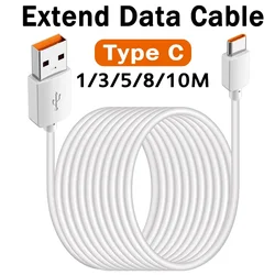 10M Ultra Long Type C Data Cable 6A Fast Charging Wire Extra Long Extension Charger Cord for Xiaomi Huawei USB C Mobile Phones