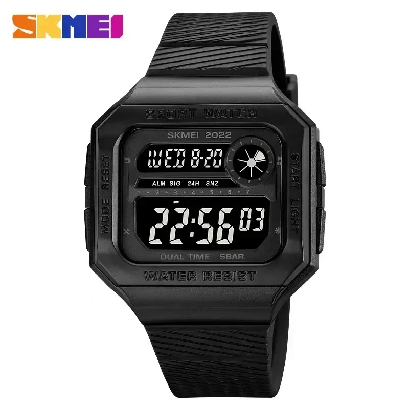 SKMEI 2022 5Bar Waterproof Chrono Clock montre homme  LED Digital Sport Watches Mens Military Countdown Calendar Wristwatch