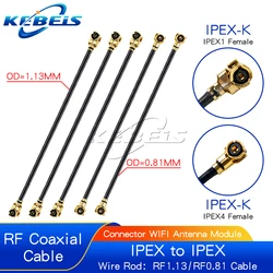 5PCS IPX/IPEX-1 to IPEX Female IPEX4(MHF4) Female Jack connection line RF1.13/0.81MM double ended cable RF coaxial WIFI Antenna