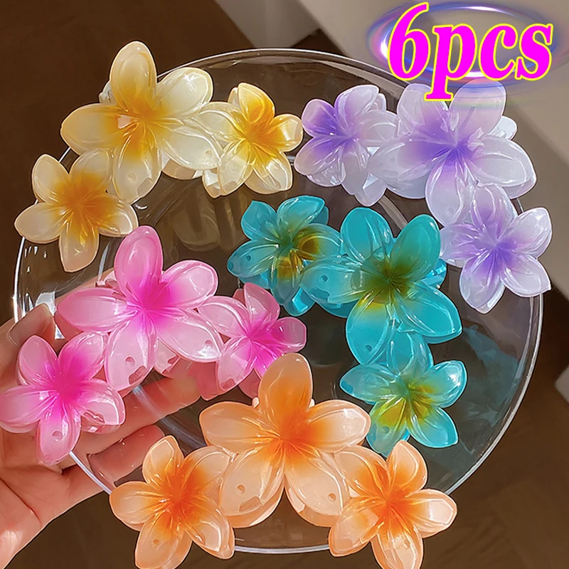 2024 Egg Flowers Hair Clips Back of Head Retro Hairpin Shark Clip Japanese and Korean Seaside Vacation Girls Hair Accessories