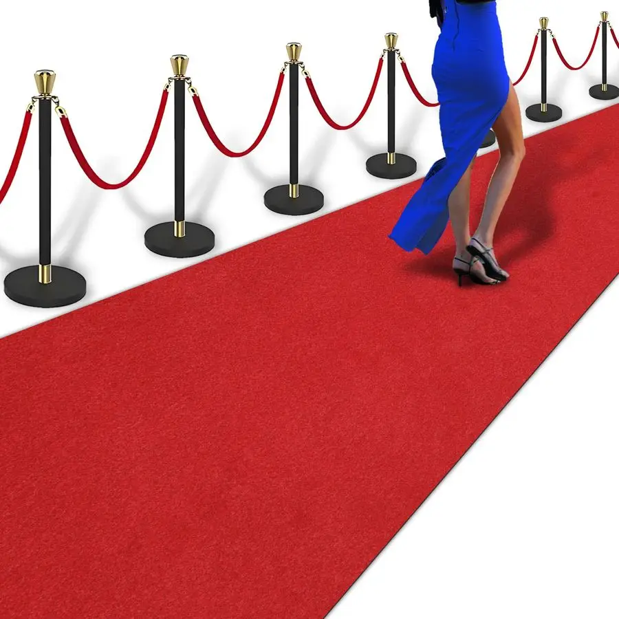 

3ft x 10ft Red Carpet Runner for Party, TPR Rubber Backed Red Rug, NonSlip,Extra Thick, Wedding and Events Decorations, Reusable