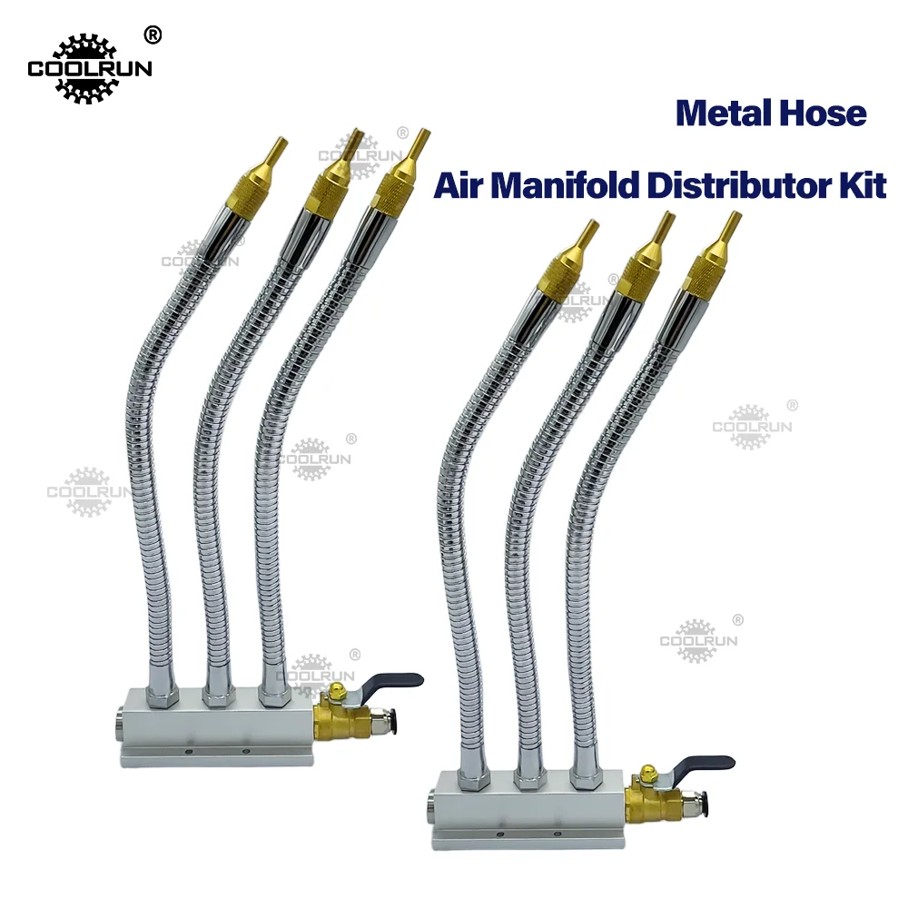 COOLRUN 1/4' Male Thread Full-Sealed Metal Hose Air Manifold Distributor Kit