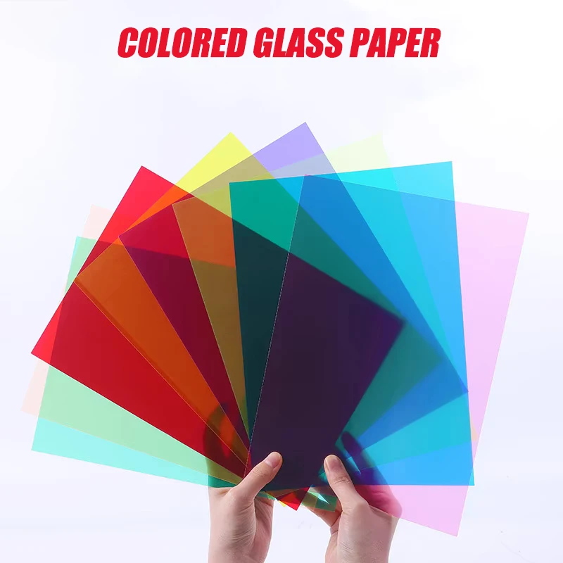 

Hot Sale! Transparent Colour Acetate PVC Sheet 0.3mm Thickness 21x29.7CM Photography Flash Color Filter Multipurpose Gel Film