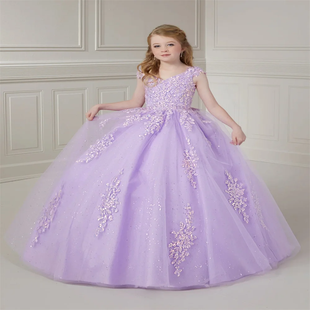 New lilla Flower Girl Dress Appliqué regalo di compleanno battesimo santis Custom Graduation Celebration Evening Dress santis