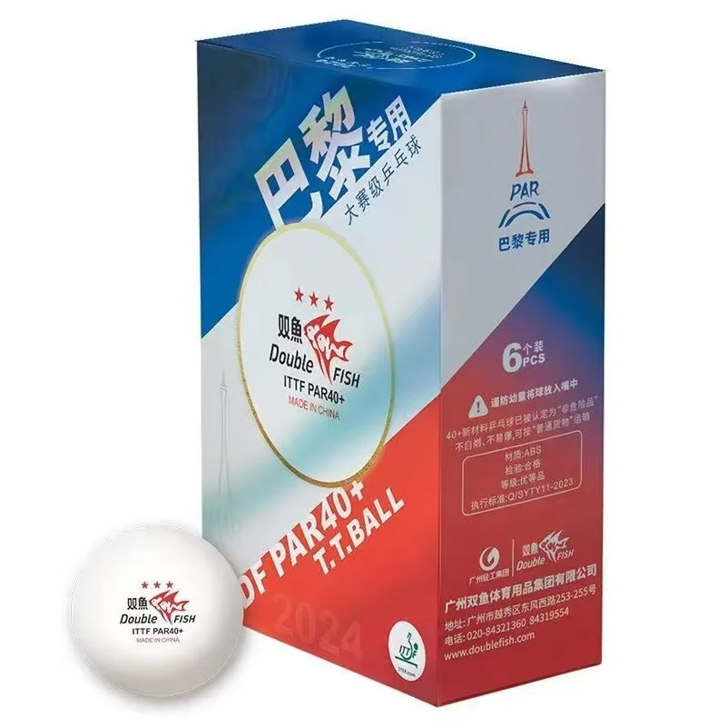 

Double Fish 3-Star Paris Olympic Table Tennis Balls | ITTF Approved Poly ABS Seam Balls 6pcs | Professional Tournament