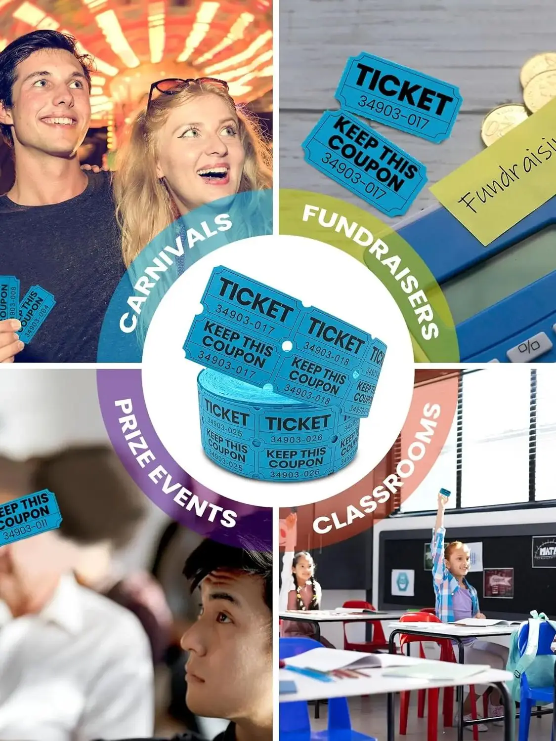 200 Stück/Beutel Günstige Bulk Großhandel Blanko Event Tickets Doppelrolle mit Nummerierung – Detail 7