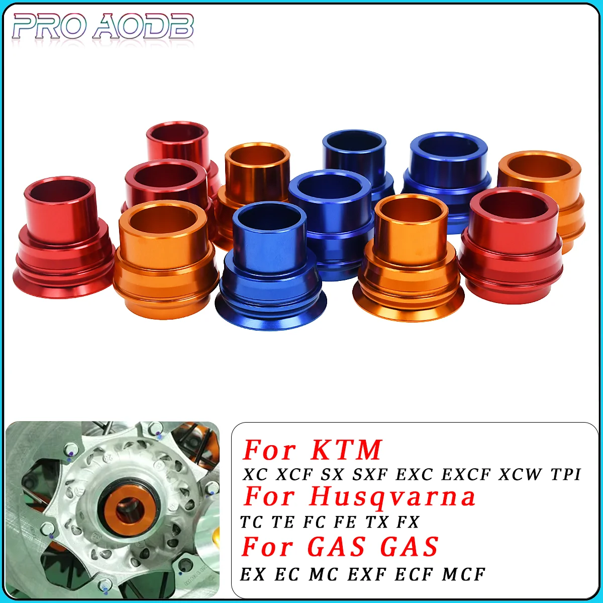 

For KTM SX SXF XC XCF EXC EXCF XCW XCF-W 125 150 250 300 350 450 500 2017-2024 Accessories Front Rear Wheel Hub Spacers Collars