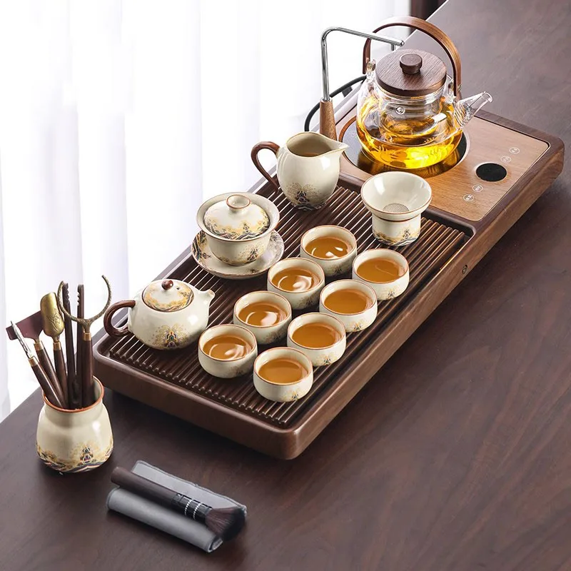 Storage Nordic Tea Tray Ceremony Accessories Luxury Storage Irregular Tea Tray Rectangle Tableware Bandeja Madera Home Products