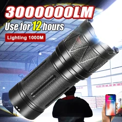 High Power LED Flashlight Powerful Built-in Battery Tactical Light Super Bright Rechargeable Lantern Outdoor Hunting Torch