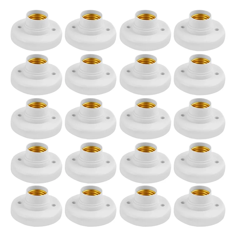 

AB35-E27 Screw Cap Socket White Ceiling Light Lamp Bulb Fixing Base Stand Light Bulb Holder Spiral LED Bulb Base Lighting Durabl