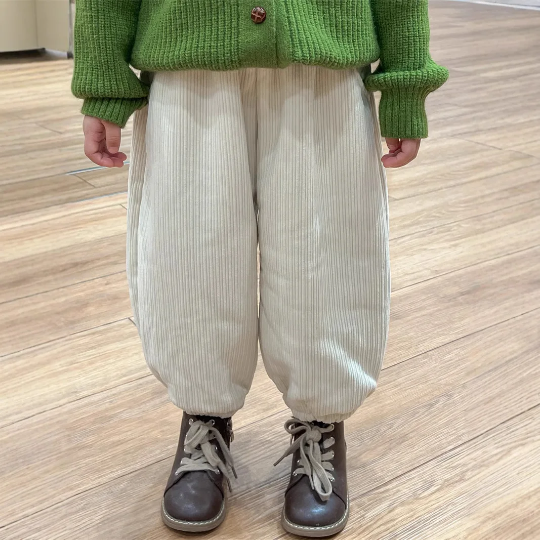 

Girls Pants 2024 Winter New Childrens Clothes Korean Style Baby Girl Vitality Soft Foot Mouth Casual Pants Simple Daily