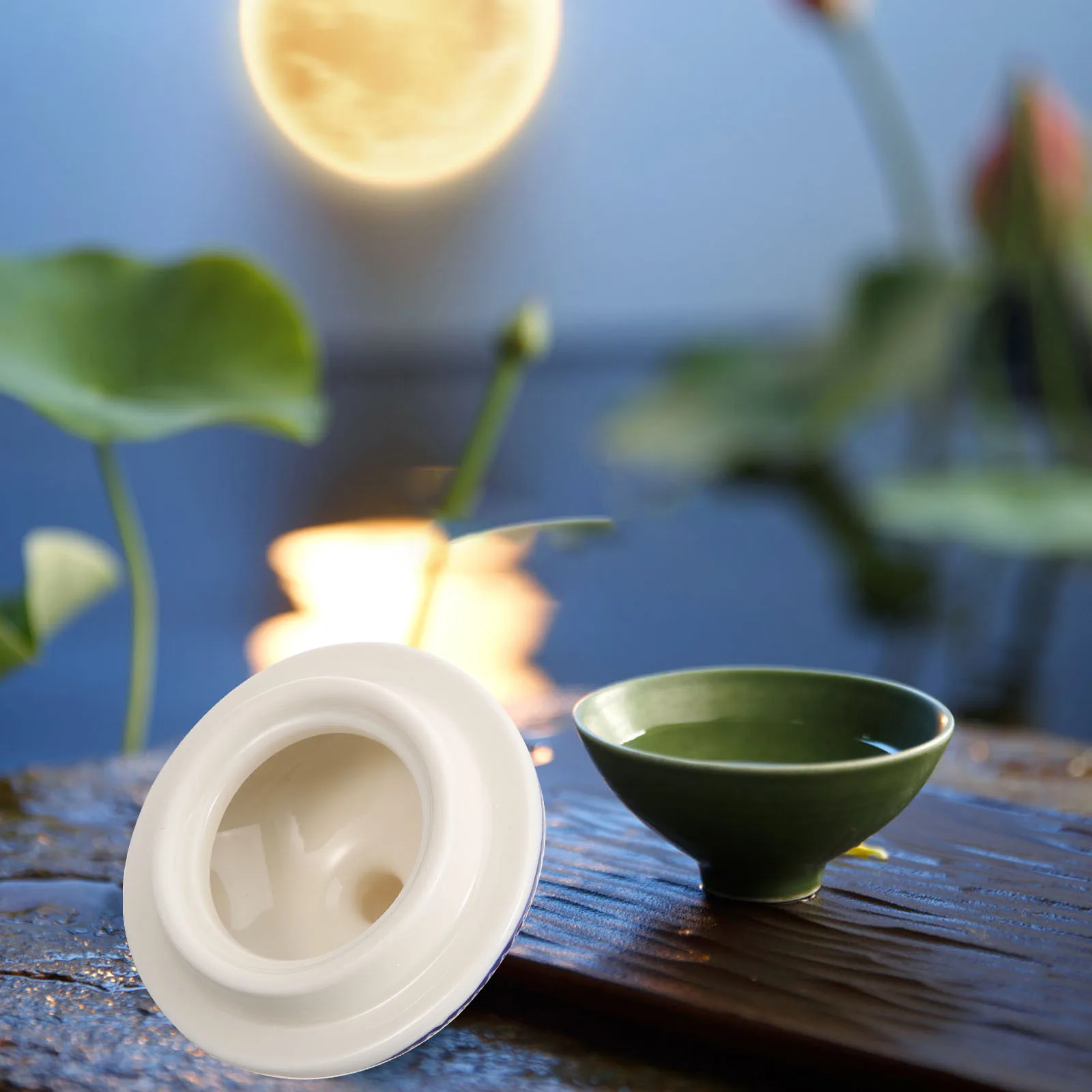 

Tea Pot Ceramic Lid Replacement Double Layer Heat Resistant Teapot Cover for Home Party Camping Tea Kettle Accessory