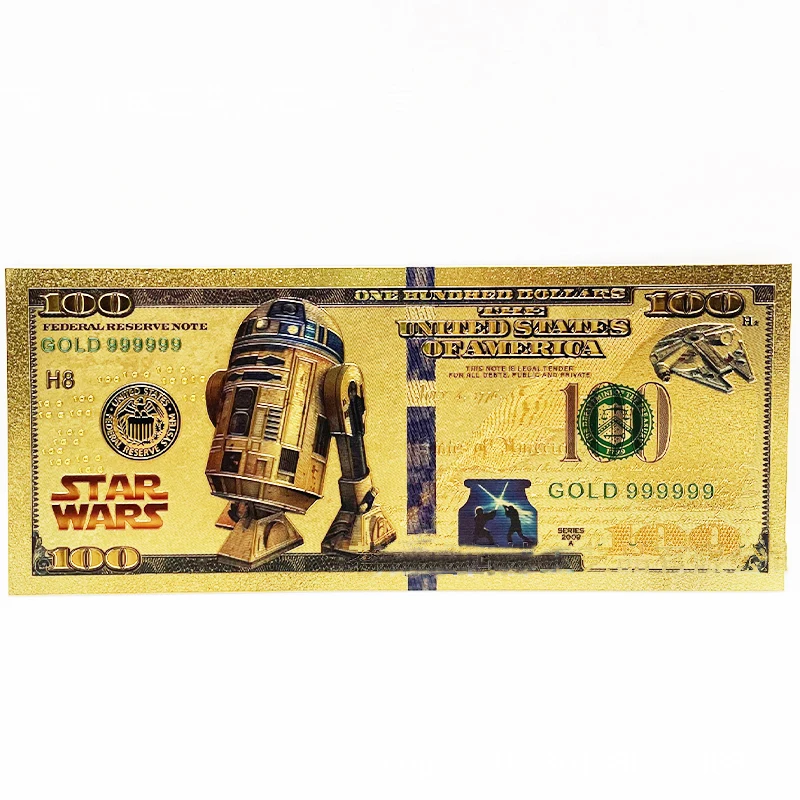 Star Wars Mandalorian Manga Figures Yoda Gold Commemorative Banknote Collection Movie Peripherals Best Gifts