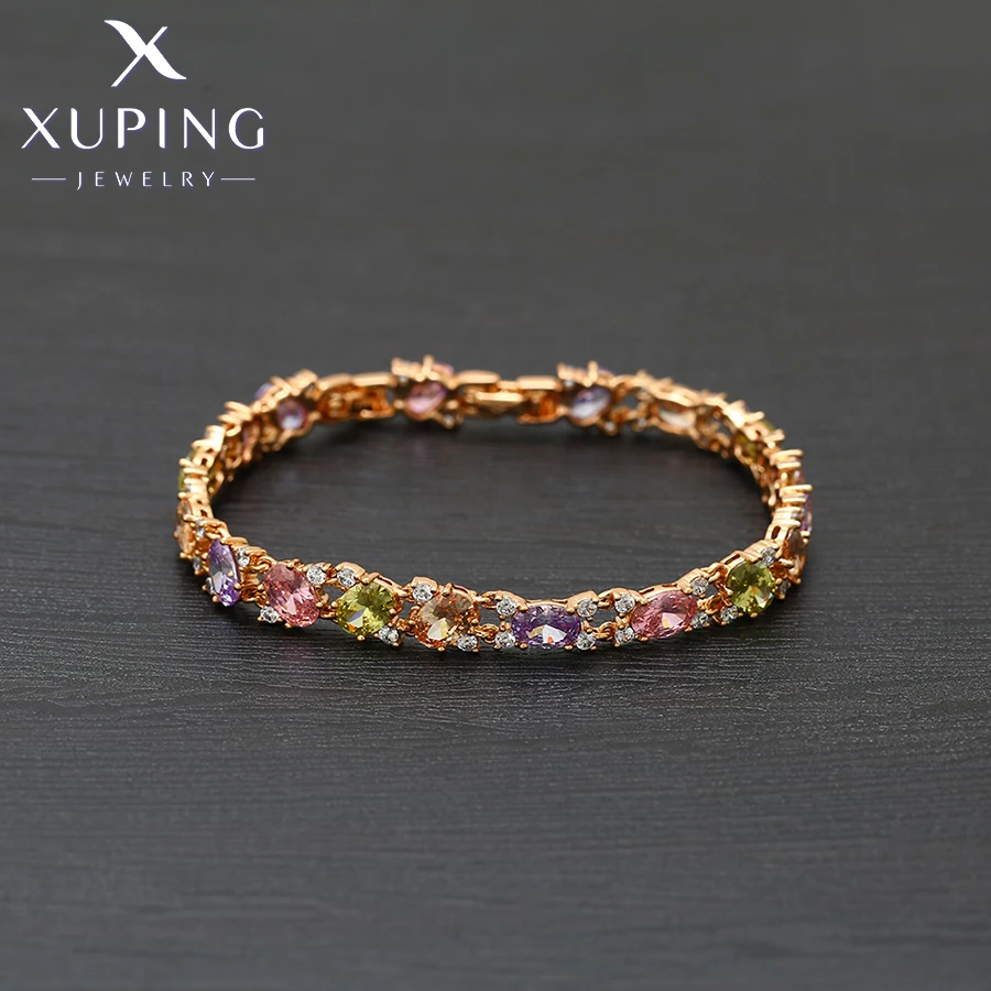 Xuping Jewelry Fashion Stone Charm New Gold Color Hand Bracelet for Women Party Birthday Gift X000457985