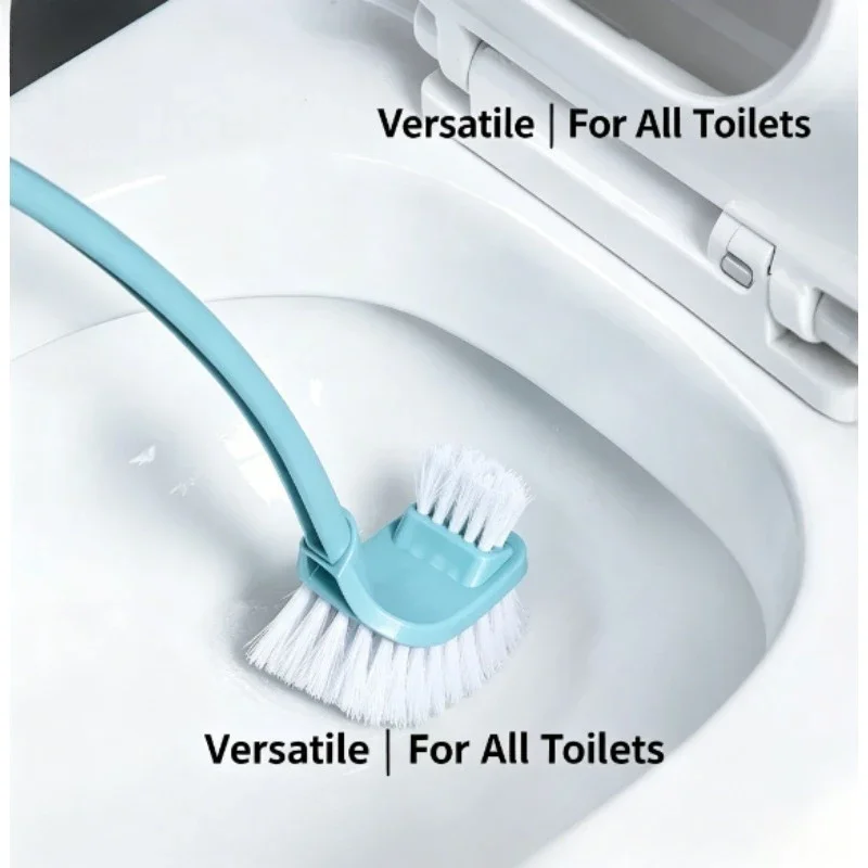 Long Grip Plastic Toilet Cleaner Brush Set for Household Bathroom Full Coverage No Dead Corner Toilet Washing Accessory view 5
