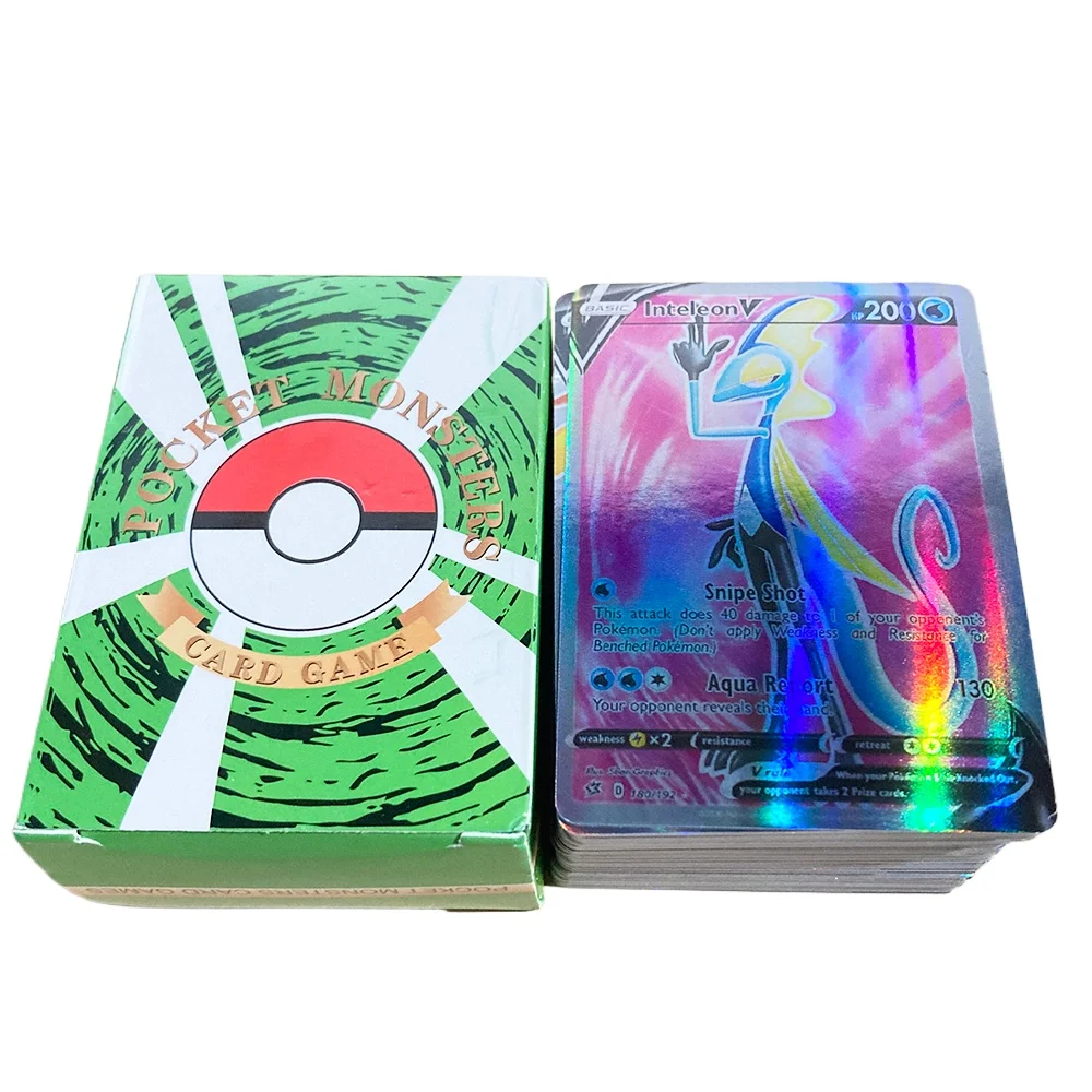 100pcs English French Flash Card V MAX Pokemon Collection Cards Children\'s Game Toy