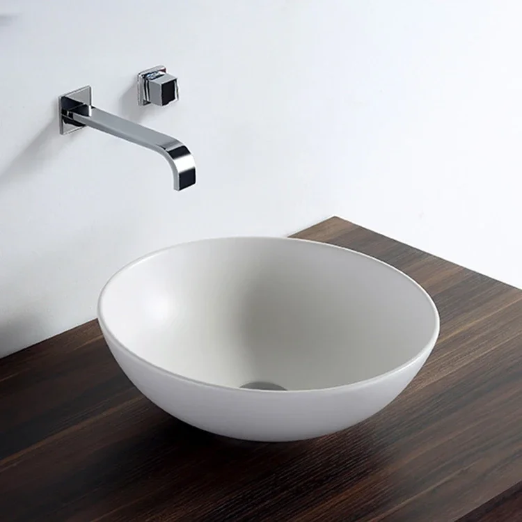 YYHC-Modern style good quality wc sanitary ware Bathroom counter top Design Round Ceramic Matte Color Basin hand wash Sink