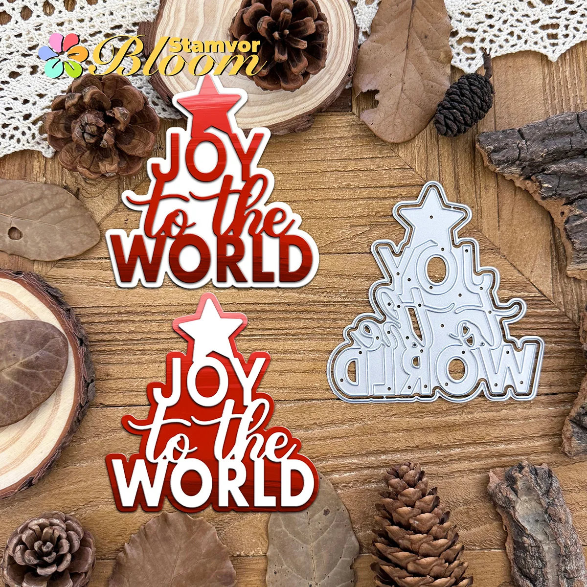Original Weihnachtsschicht-Titel JOY TO THE World Metall-Stanzformen für Scrapbooking, dekorative Prägung