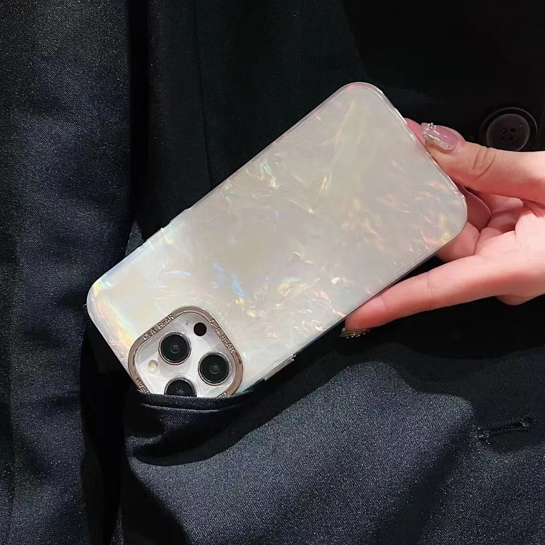 الفاخرة بريق شل الملمس الليزر قضية الهاتف آيفون 11 12 13 14 15 16 برو ماكس 15 زائد سوبر كول الصلب IMD غطاء مقاوم للصدمات