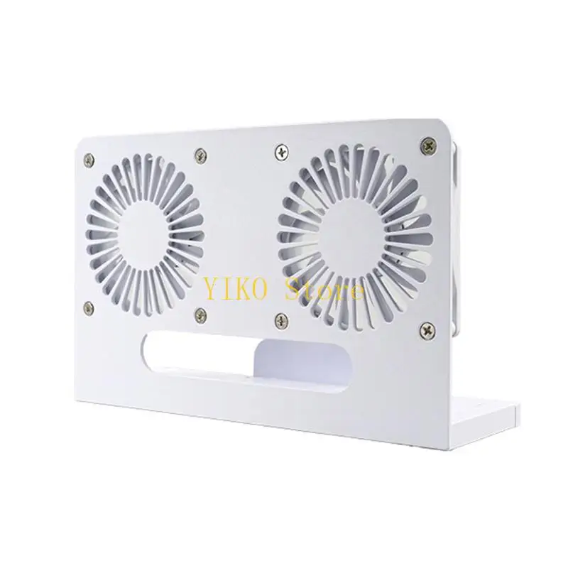 K32C Vertical Modem Cooling Stand USB 5V Two-Fan Base for Ventilation Support on Desk or Shelf Placement Indoors Daily