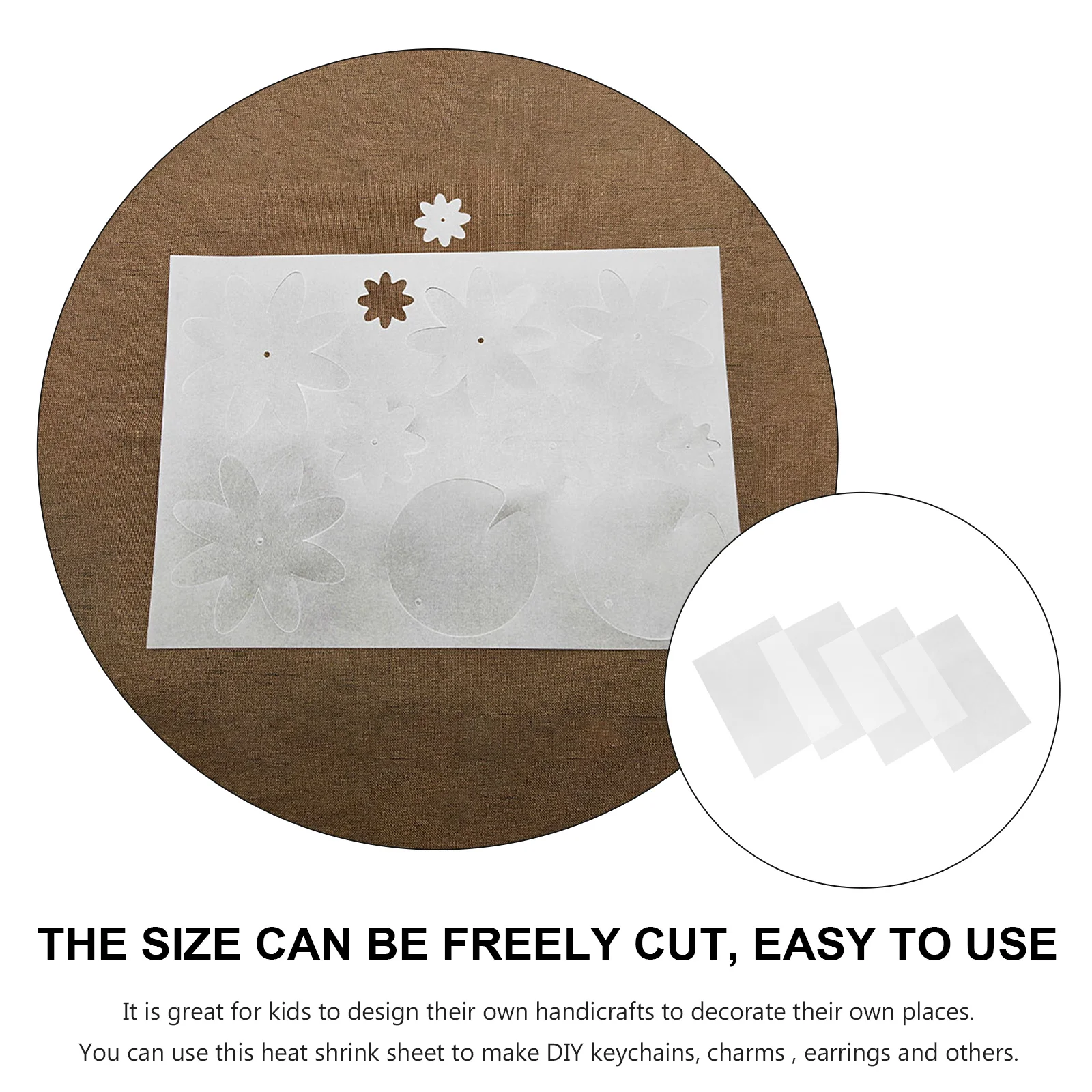 

4pcs Durable Heat Shrink Blank Diy Handicraft Making Material For Keychains Jewelry Shrinky Sheets Craft Supplies