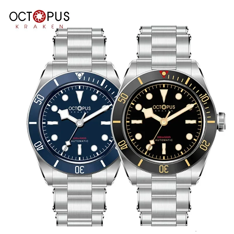 Octopus Kraken BB58 Watch For Men 39mm Vintage SW200 Movement Automatic Mechanical Sapphire Crystal 200M Waterproof Diver Watch